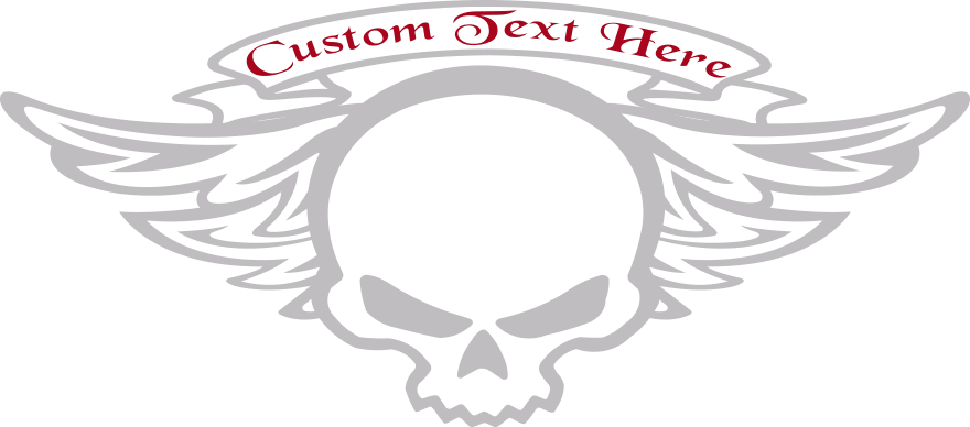 Winged Skull Graphic Design Style WSK